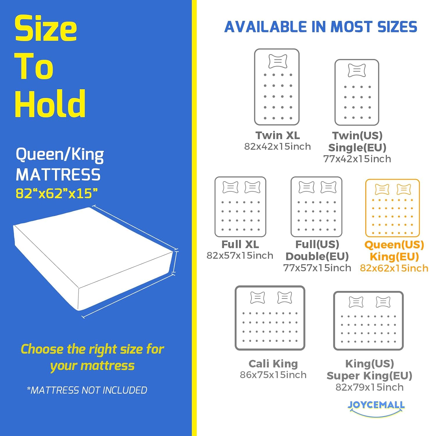 Queen Size Mattress Bag for Moving & Storage, JOYCEMALL Heavy Duty Extra Thick Waterproof Reusable Mattress Cover Protector with 8 Reinforced Carrying Handles & Strong Zipper Closure