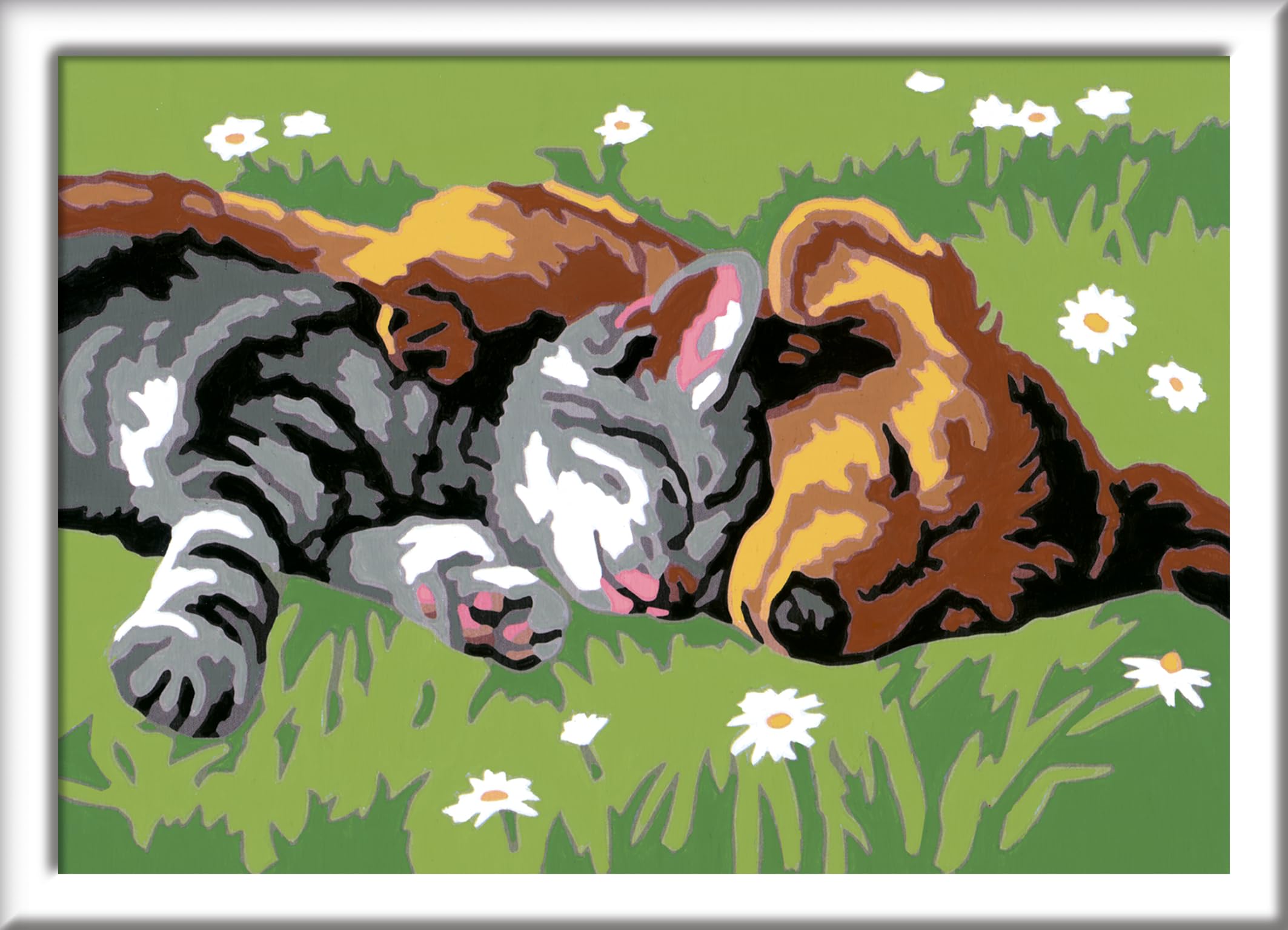Elftoyer Malen Nach Zahlen Set – Leinwand Mit Holzrahmen, Bunter Hund 30x40 Cm, Für Kinder & Erwachsene
