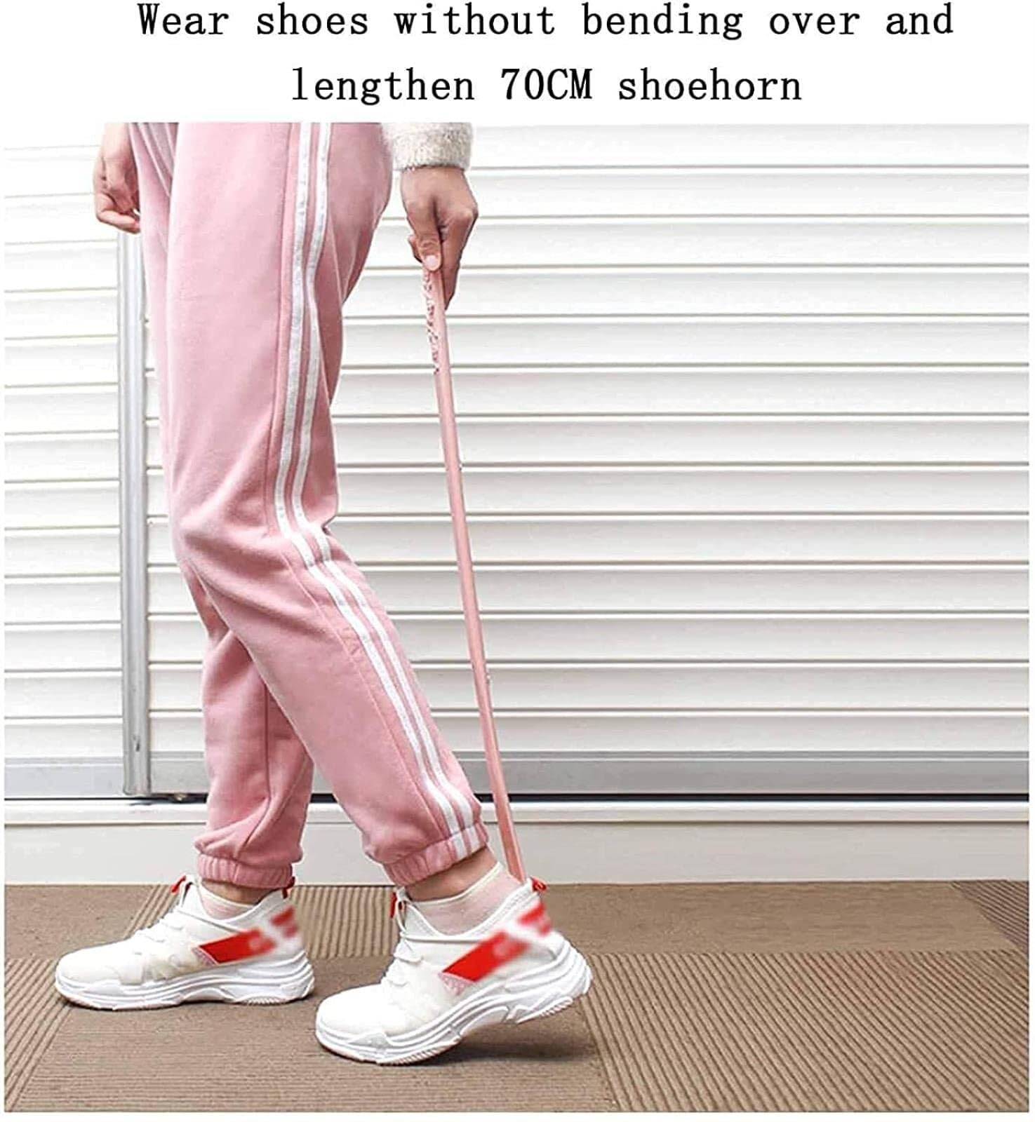 Calzadores Cuerno de Metal para Zapatos, Calzador Largo, Calzador para el hogar, Bomba de Zapatos extendida de plástico, Adecuada para Extractor de Personas Mayores