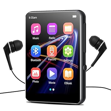 SWOFY M4 32GB MP3 Audio Player with Bluetooth 5.0, Mini HiFi Lossless Digital Music Player | 2.4 Inch Touch Screen | FM Radio | Voice Recorder | Smart E-Book | Alarm