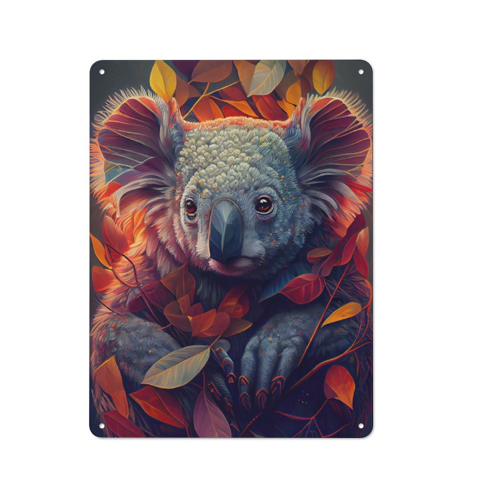 Junmoney The Cozy Koala Old Fashioned Decorative Tin Sign 40X30cm, Nostalgic Wall Art For Bedroom, Office, Home Bar Or Dining Room