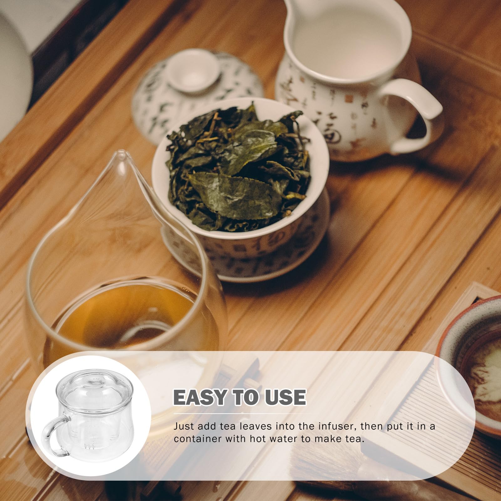 Gatuida 2 Tazas de Té Capacidad 300ml de Resistente al Calor con Filtro y Tapa Infusor para para Oficina y Hogar
