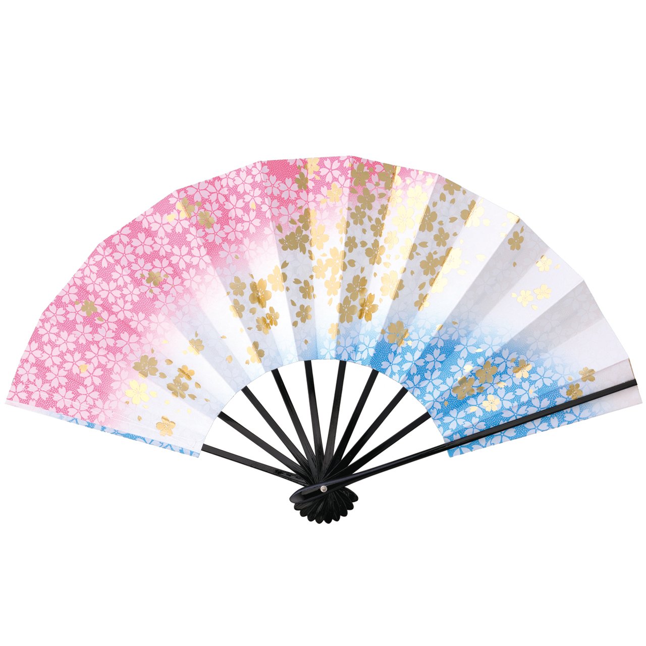 Amazon.co.jp: 舞扇子 花かげ 愛1358 金桜 両ボカシ 水 ピンク 9寸5分