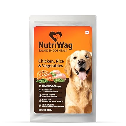 NutriWag Balanced Meals with Chicken, Rice & Vegetables, Wet Food for Dogs (300gm)