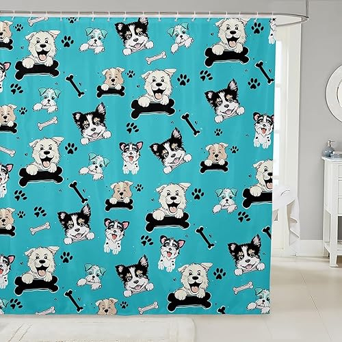 Miniatura 52 de Cortinas de ducha impermeables con diseño de barco pirata de caricaturas, tela de aventura marina, cortina de ducha de baño con peces submarinos,