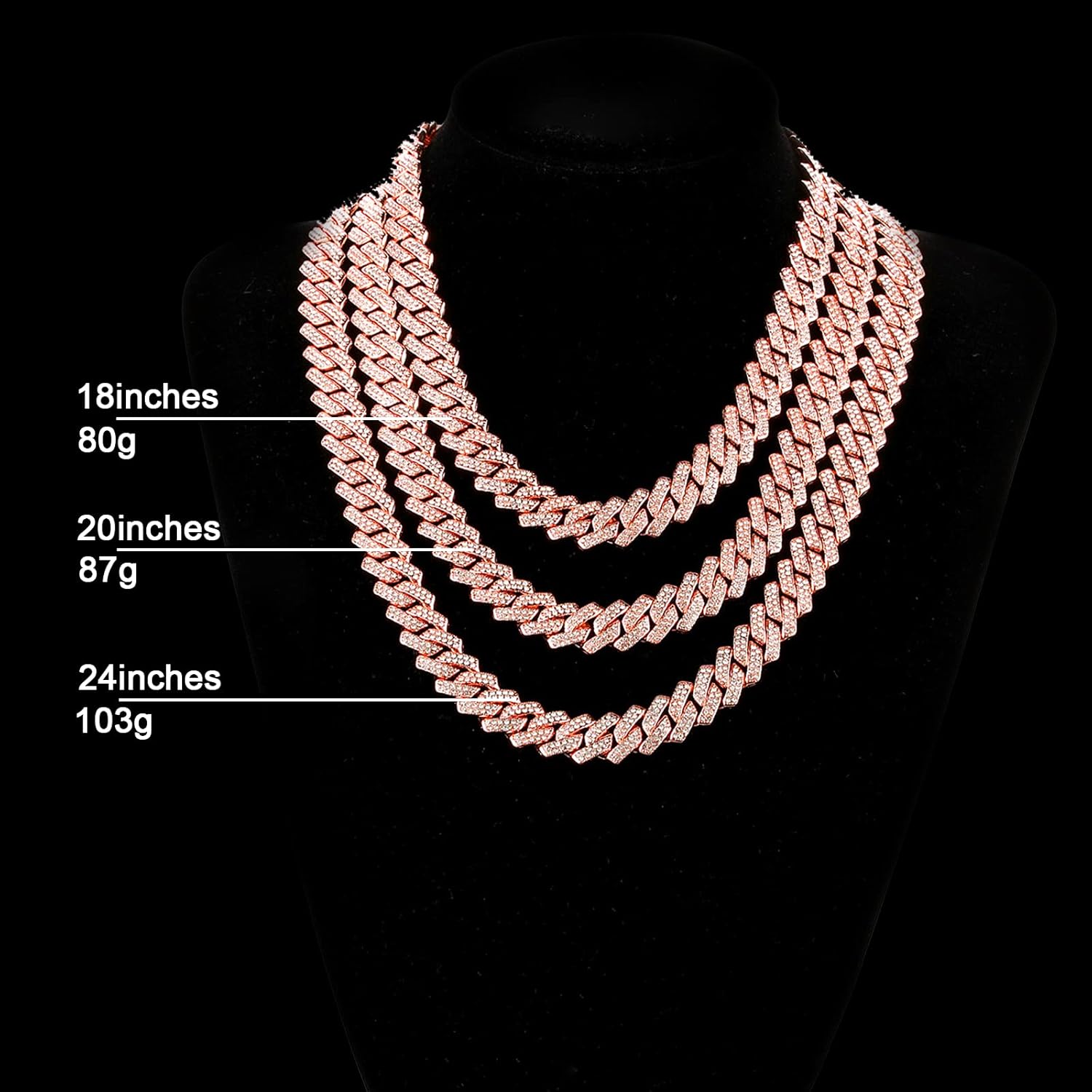 Saintda Mens Cuban Link Chain Iced Out Silver Miami Cuban Necklace Bling Diamond Chain Hip Hop Jewelry with Gift Box for Women - Image 9