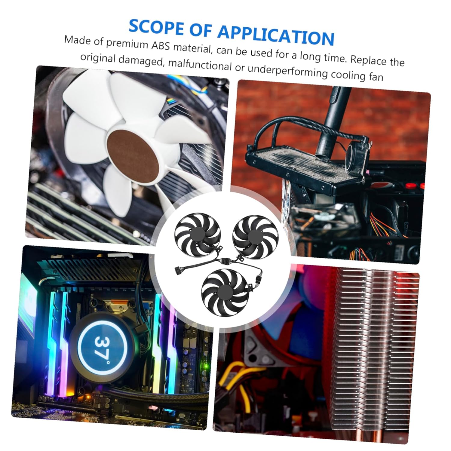 POPETPOP 2sets Gpu Cooler for Cfud Graphics Card Compact Replacement Fan for Ti Efficient Cooling Device Performance