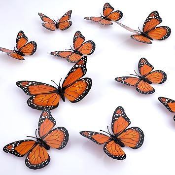 Savita 24pcs Monarch Butterfly Magnet, Artificial Lightweight Monarch