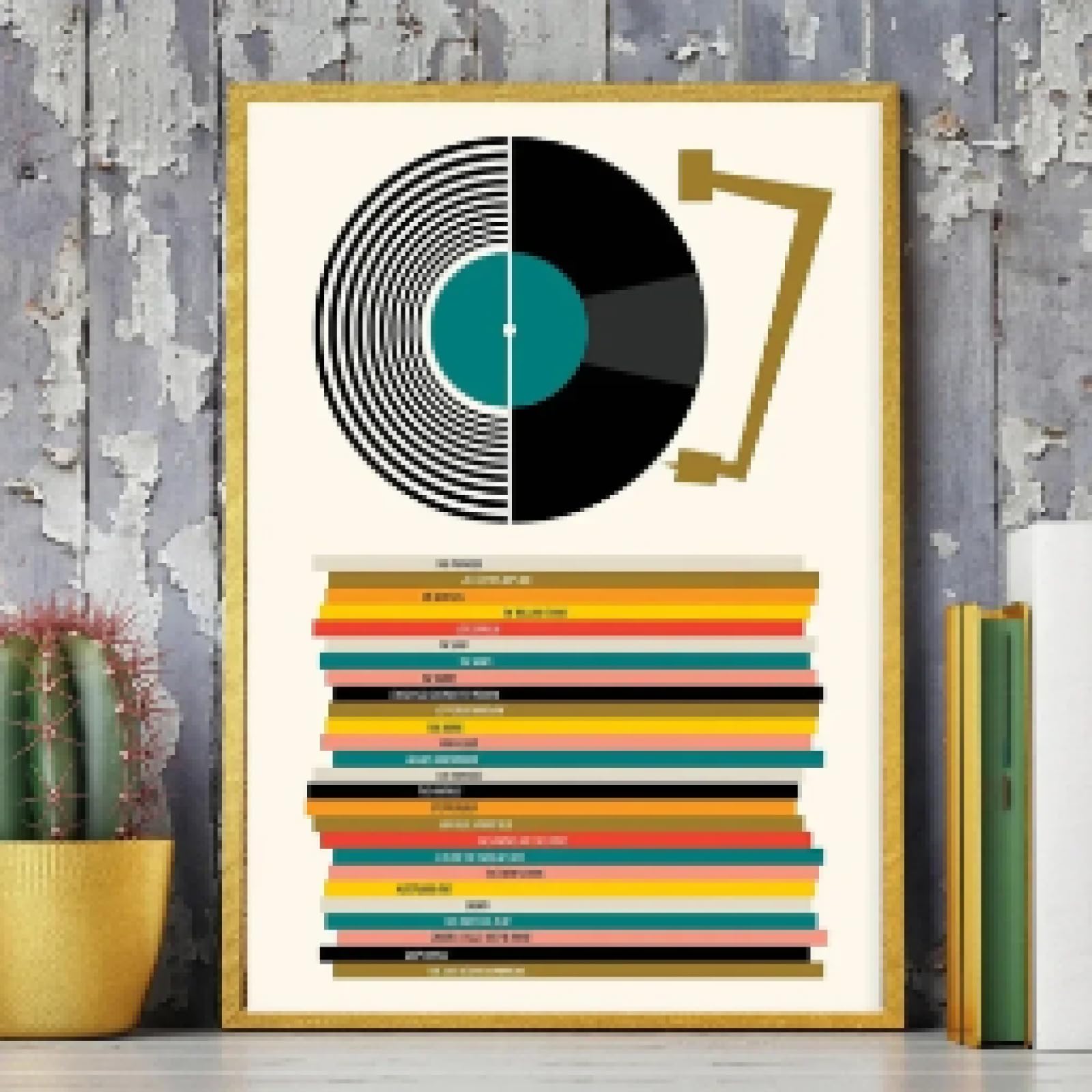 MAIMANG Poster di dischi in vinile retrò di metà secolo, album musicale, arte murale su tela, quadri per la decorazione del soggiorno, cornice 40x60 cm