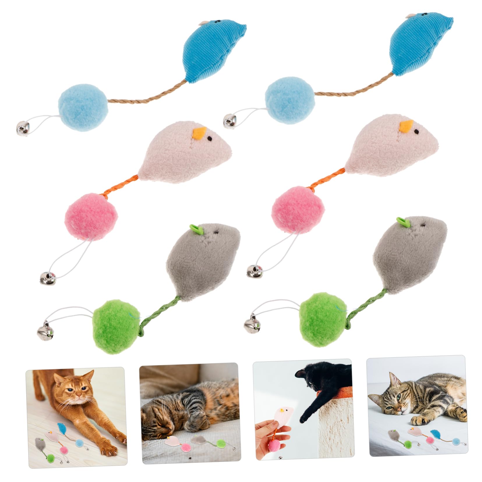 SUPVOX 6 Pièces Souris Jouet pour Chat Interactive Cat Toy Chat Jouet interactif Jouets pour Animaux de Compagnie Fournitures pour Animaux Jouet interactif pour Accessoires on