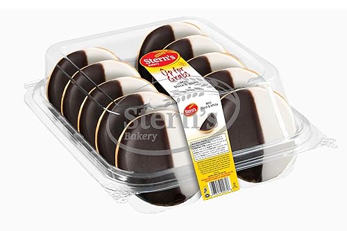 Galletas blancas y negras | [10 unidades] Galletas blancas y negras estilo NY | Pasteles de aperitivos | Frescas y deliciosas | Sin nueces y Kosher