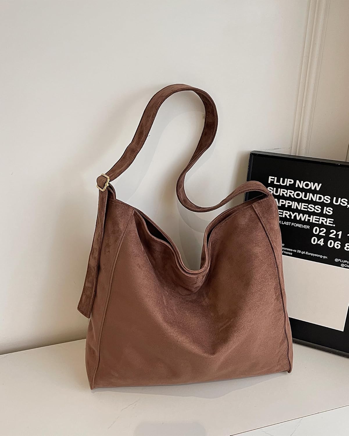 Micmores Tote Bag for Women, Faux Suede Handbags Slouchy Hobo Shoulder Purse Large Crossbody Bag Uni Bags for Work Travel - Image 3