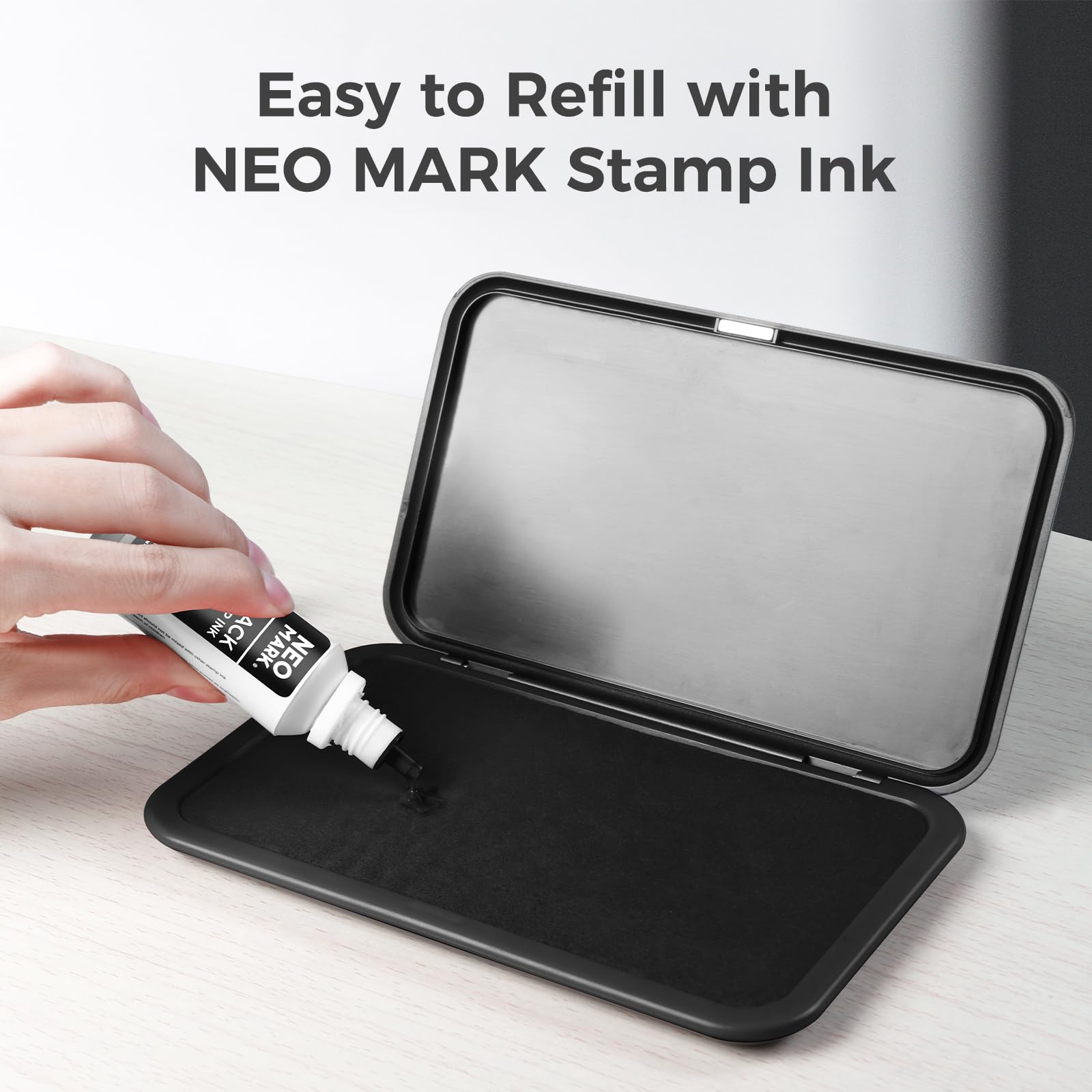 NEO MARK Almohadilla grande negra para sellos de 160 x 90 mm