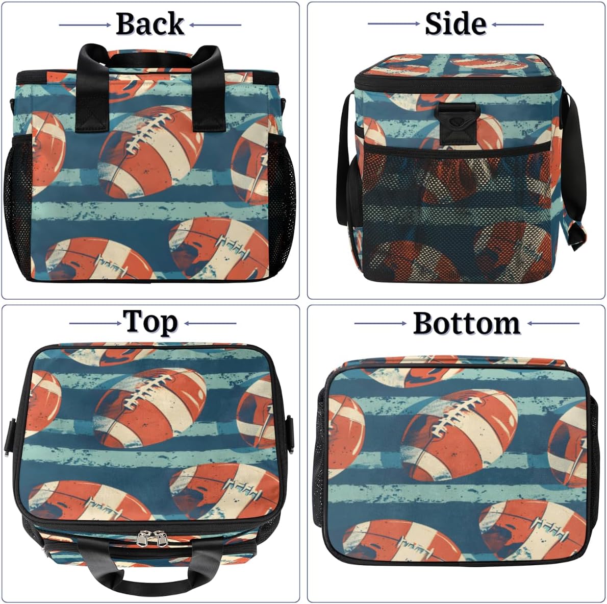 Insulated Picnic Backpack Lunch Box for Women Men Picnic Basket Tote Lunch Bag Picnic Bag Portable Lunch Bags for Picnic, Beach, Work, Trip,Office, Camp Rugby