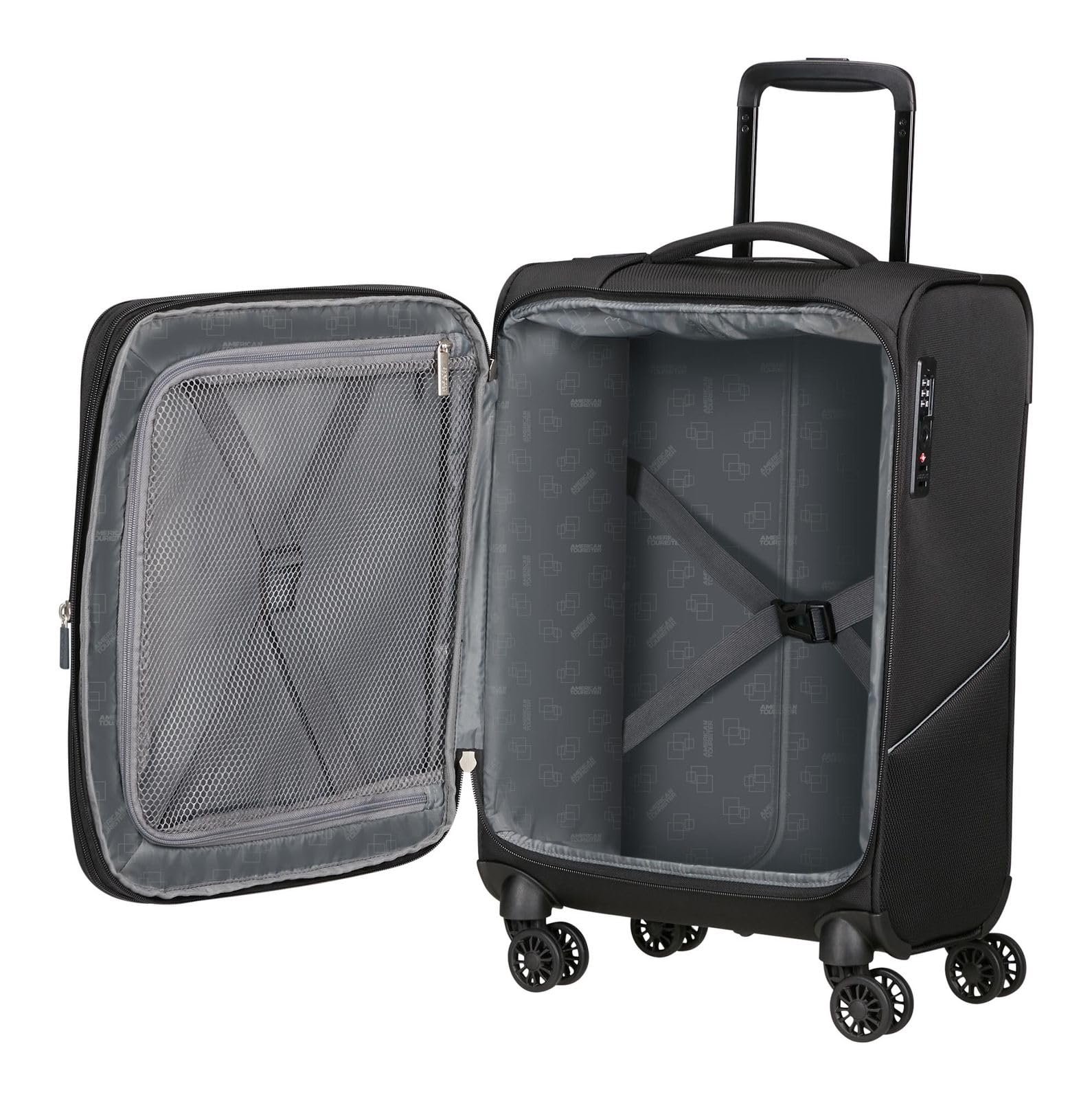 American Tourister Summerride Spinner 55/20 EXP TSA Trolley Black Negro