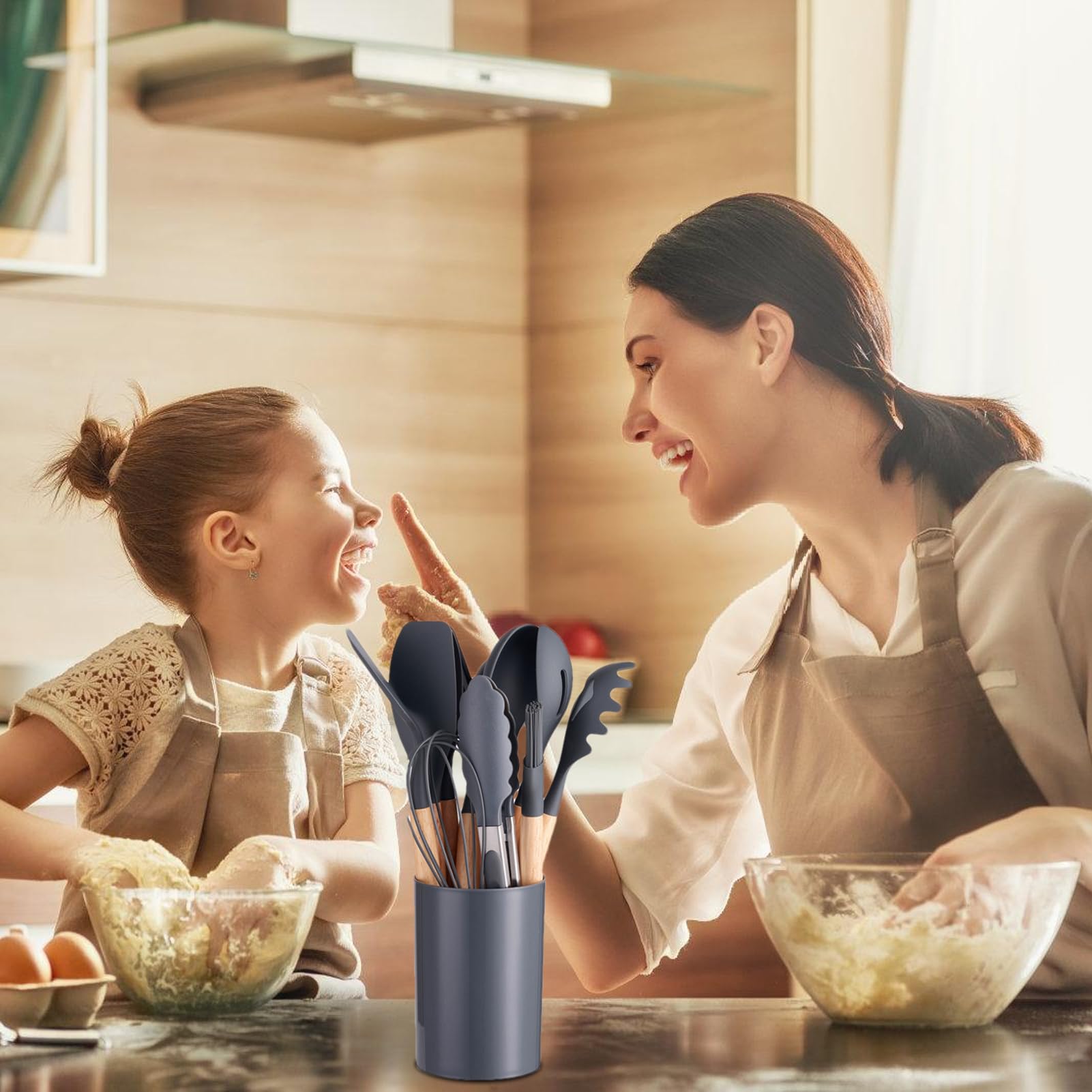 Lot De 6 Ustensiles De Cuisine En Silicone – Colorés, Antiadhésifs, Résistants à La Chaleur – Qualité Alimentaire, Lave-vaisselle