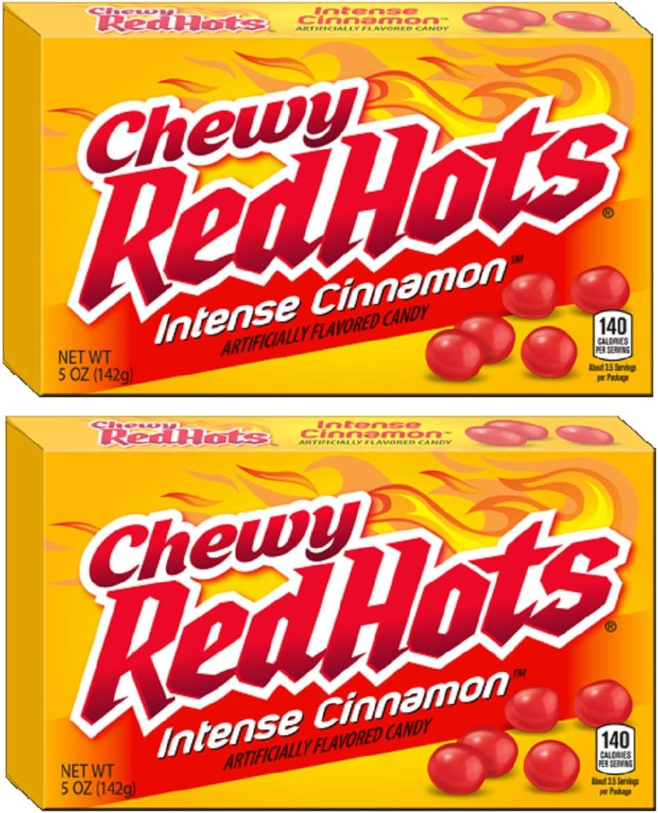 Chewy Red Hots Intense Cinnamon Theater Box (5 oz) - 2 Pack