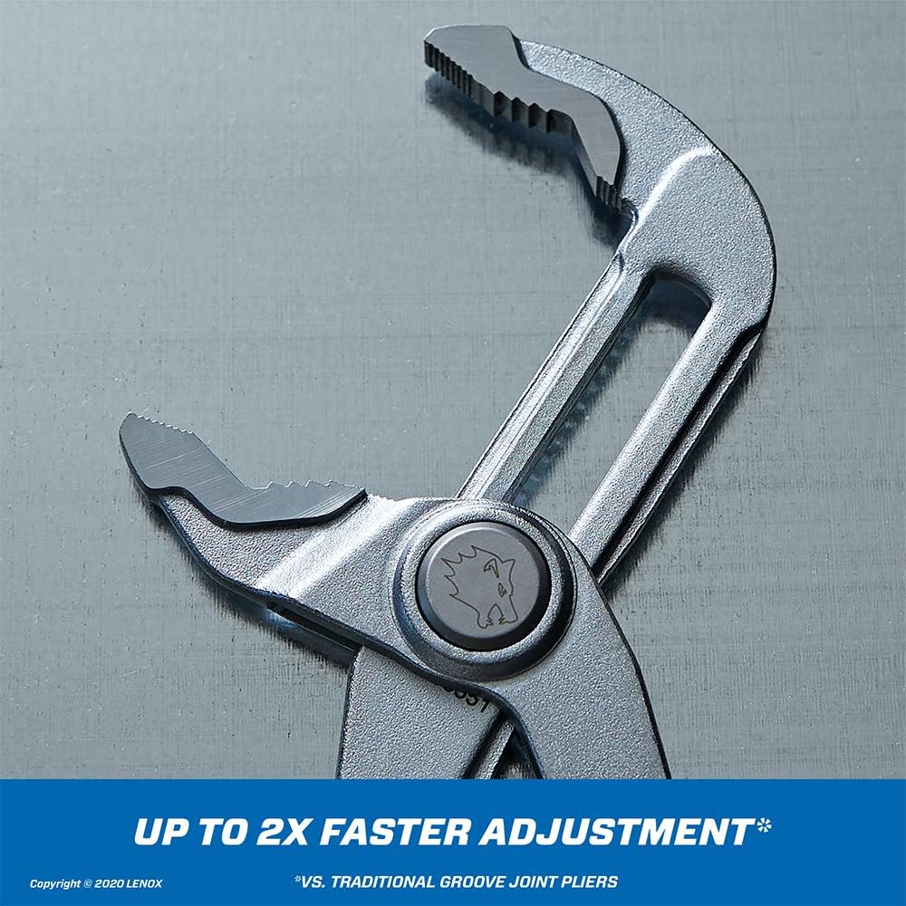 LENOX TOOLS LXHT90551 Quick-Adjust 10" V-Jaw Plier, Chrome