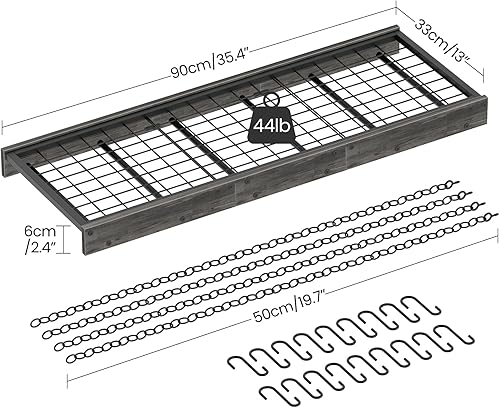 Miniatura 4 de Estante Colgante para Ollas, 35.4" L x 13" A Colgador de Ollas de Techo, Estante para Ollas de Estilo Industrial, Colgador de Ollas Montado en Pared