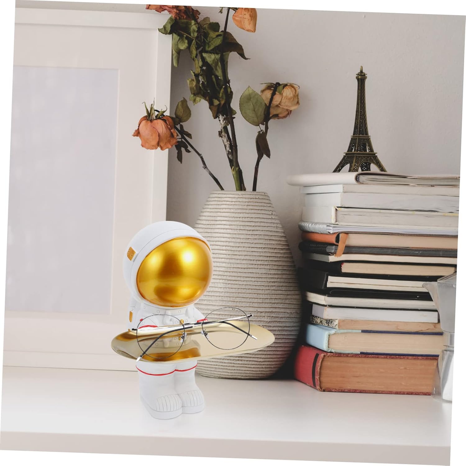 Astronaut Decorative Tray Resin Spaceman Ornament Key and Sundries Storage Unique Home Desktop Decoration for Entryway and Porch