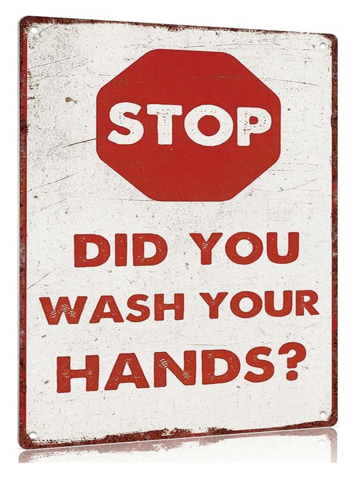 IDGTTLDF Vintage Bathroom Metal Sign Hand Washing Reminder Wall-Art For Home Entryway Mudroom Laundry 8 X 12 inch