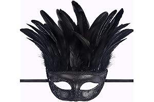 L'VOW Gothic Feather Masquerade Mask