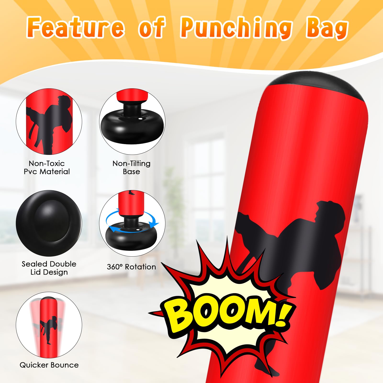 Ninonly Sacco da Boxe per Bambini 160cm