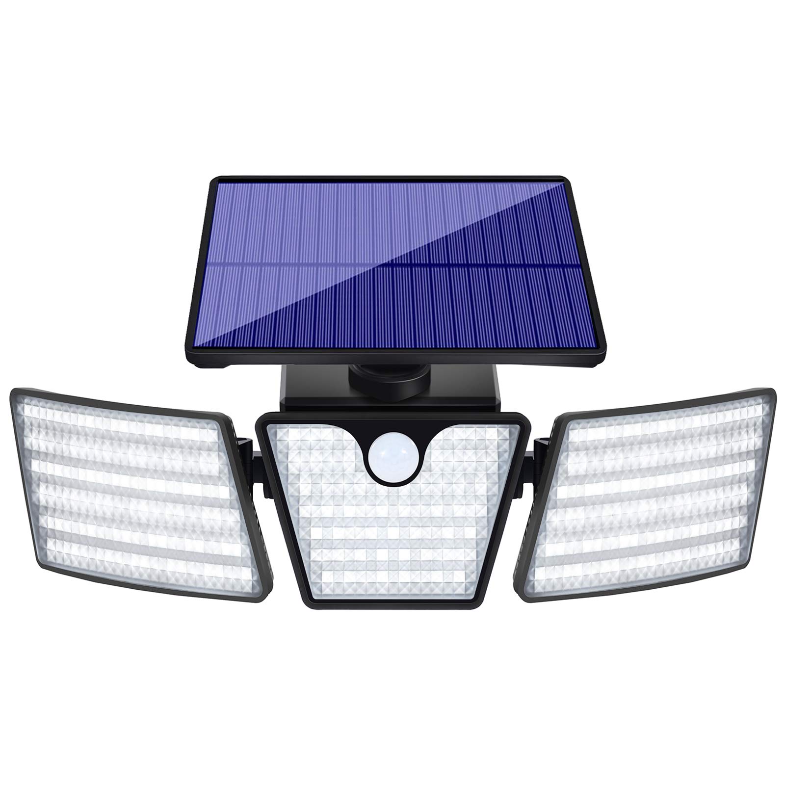 Ollivage Security Solar Lights Outdoor 265 LED 2400LM Waterproof Solar Motion Sensor Lights 6500K Outdoor Spotlights 3 Head 360° Adjustable Flood Lights for Porch Garden Patio Yard Garage Pathway