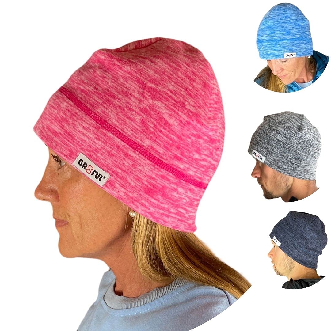 gr8ful® Running Beanie for Men, Women, Boys & Girls | Winter Fleece Hat fab for Sports, Gardening, Fishermen, Hiking & Walking| Helmet Skull Cap | Lightweight Quick Dry, One Size