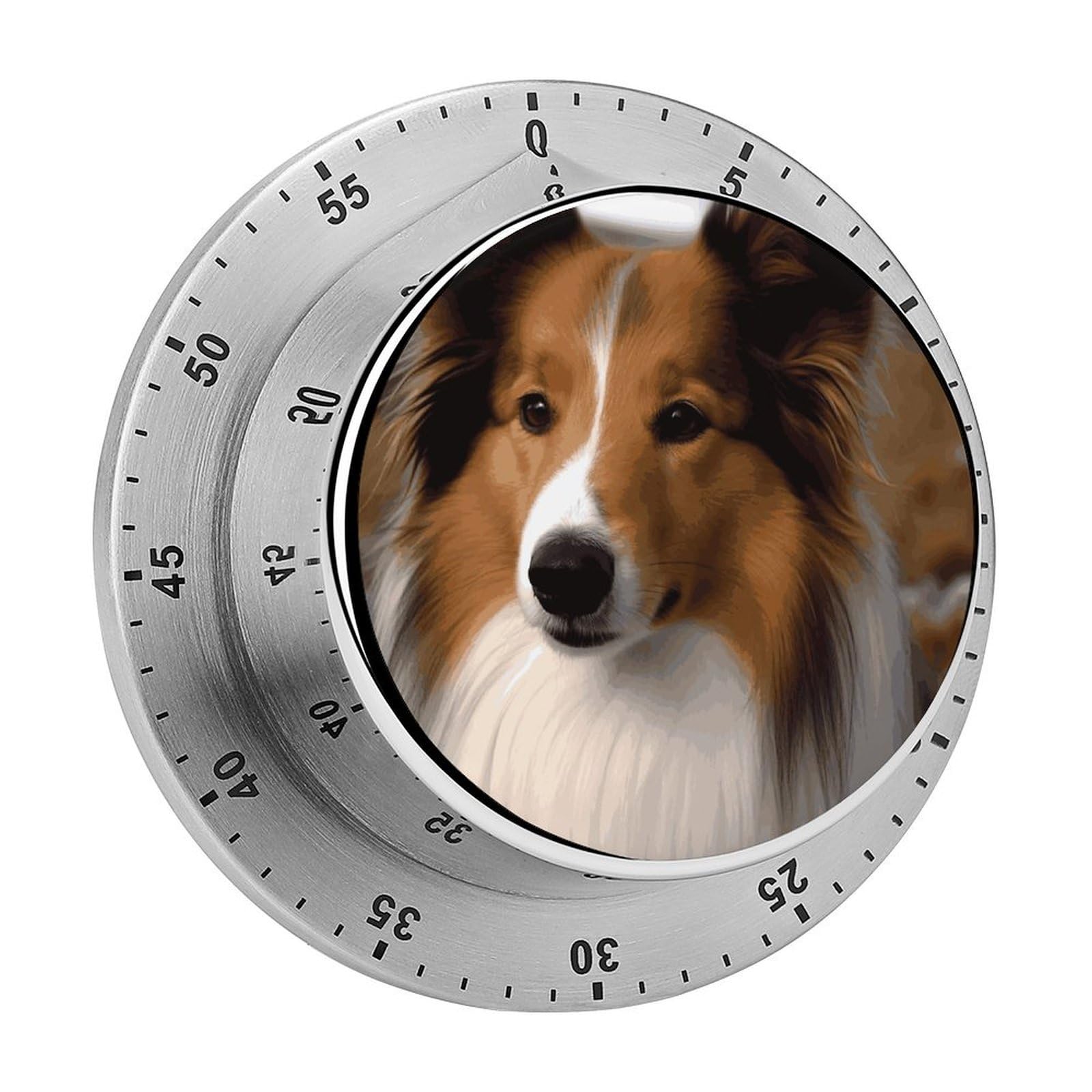 Temporizador de cocina mecánico de Shetland Sheepdog: controla el tiempo de horneado sin usar pilas