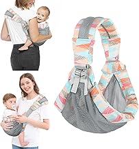 Portabebés Portátil, Porteo Bebe Ergonomica, Porta Bebes Elastico Ajustable, Plegable Mochila Porteo Bebe Multifuncional, Malla Transpirable Baby Carrier para Bebés y Niños Pequeños de 0-36 Meses