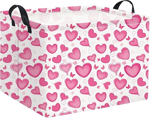 Miniatura 73 de Cesta rectangular de almacenamiento para niños con asas para el hogar, cocina, niños y niñas, lindo contenedor organizador de almacenamiento de