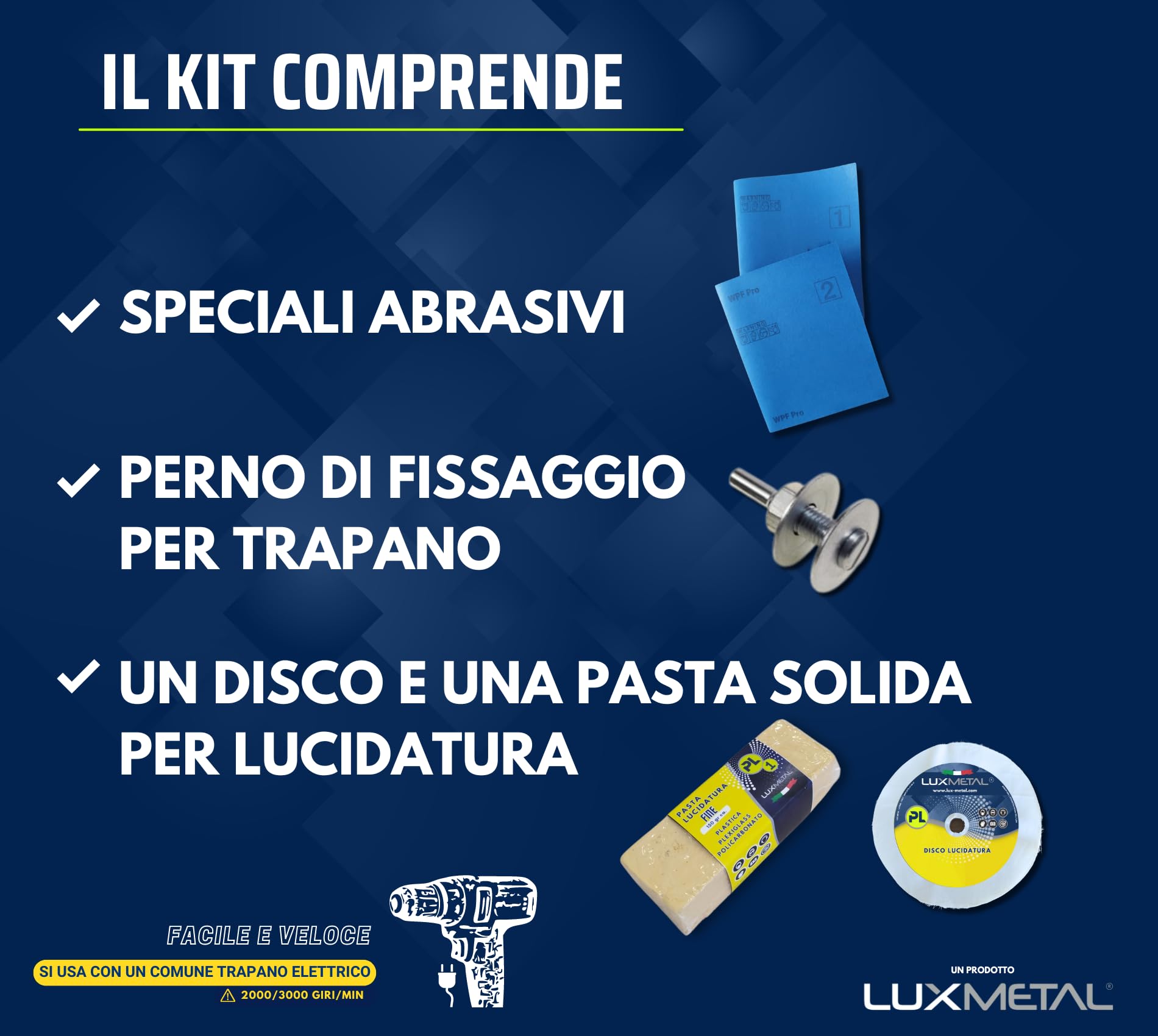 Kit Lucidare Fari Con Trasparente 2k Per Policarbonato