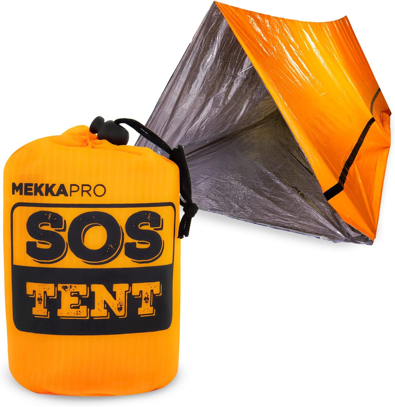 MEKKAPRO Emergency Shelter, Survival Tent, 2 Person Waterproof Structure, Portable System for Extreme First Aid Survival Kit Use, Water & Windproof Tube Tent for Camping, Hiking and Outdoor Activities