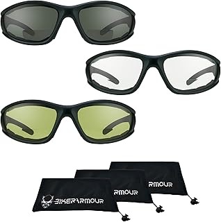 Bikershades Motorcycle Bifocal Sunglass Reader Safety Protective Goggles w/Foam Padding Men Women Z87 Fit Large Head Sizes
