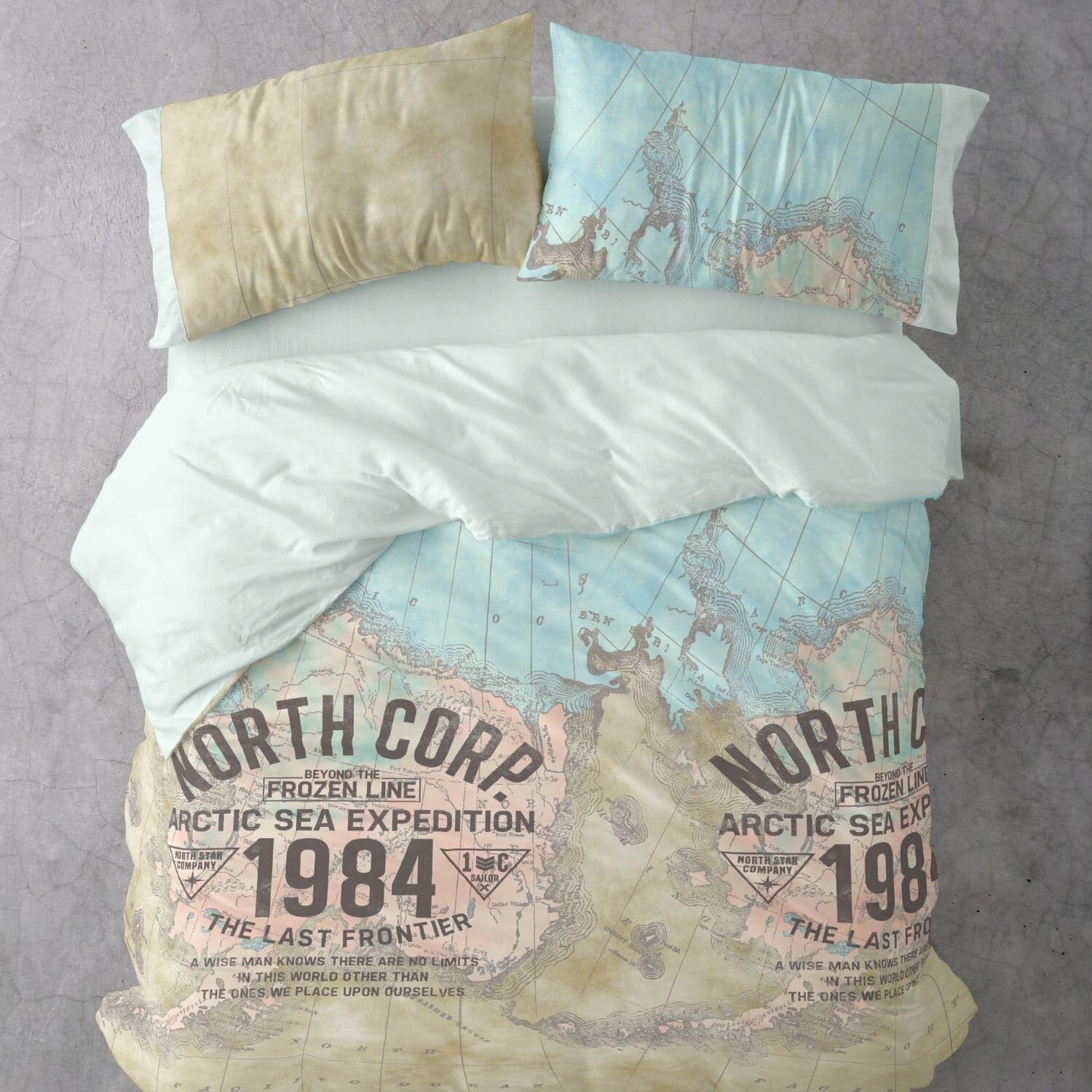 Burrito Blanco | Fundas nórdicas Estampadas | Cama de 150 a 160cm. (+Medidas Disponibles) | Diseño 101 | Color Mar (150-160x190/200cm.)