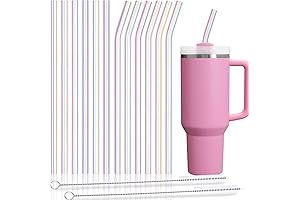 Iridescent Glass Straws for 40 oz Stanley Tumbler - Pack of 12