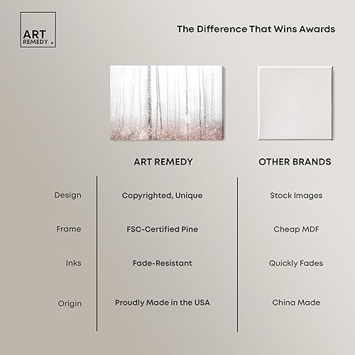 Miniatura 5 de Art Remedy Lienzo de invierno de bosque de abedul, arte de pared de invierno, envuelto en galería, 15 x 10 pulgadas