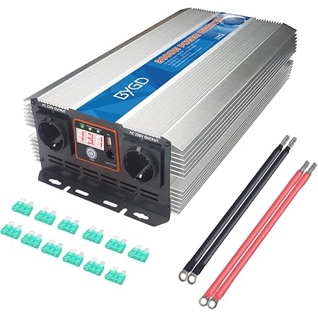 Yinleader Wechselrichter 12V 230V 2500W - Mit LCD Display & USB