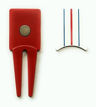 Golf Ball Mark Repair Tool, with Triple Track Ball Marker