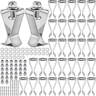 Hicarer 30 Set Window Well Cover Clips Outside 1.4 x 0.7 x 0.5 Inch Egress Window Well Covers Hardware Kit Basement Spring Clip with Screws Heavy Duty U Clip for Basement Window Well Cover Exterior