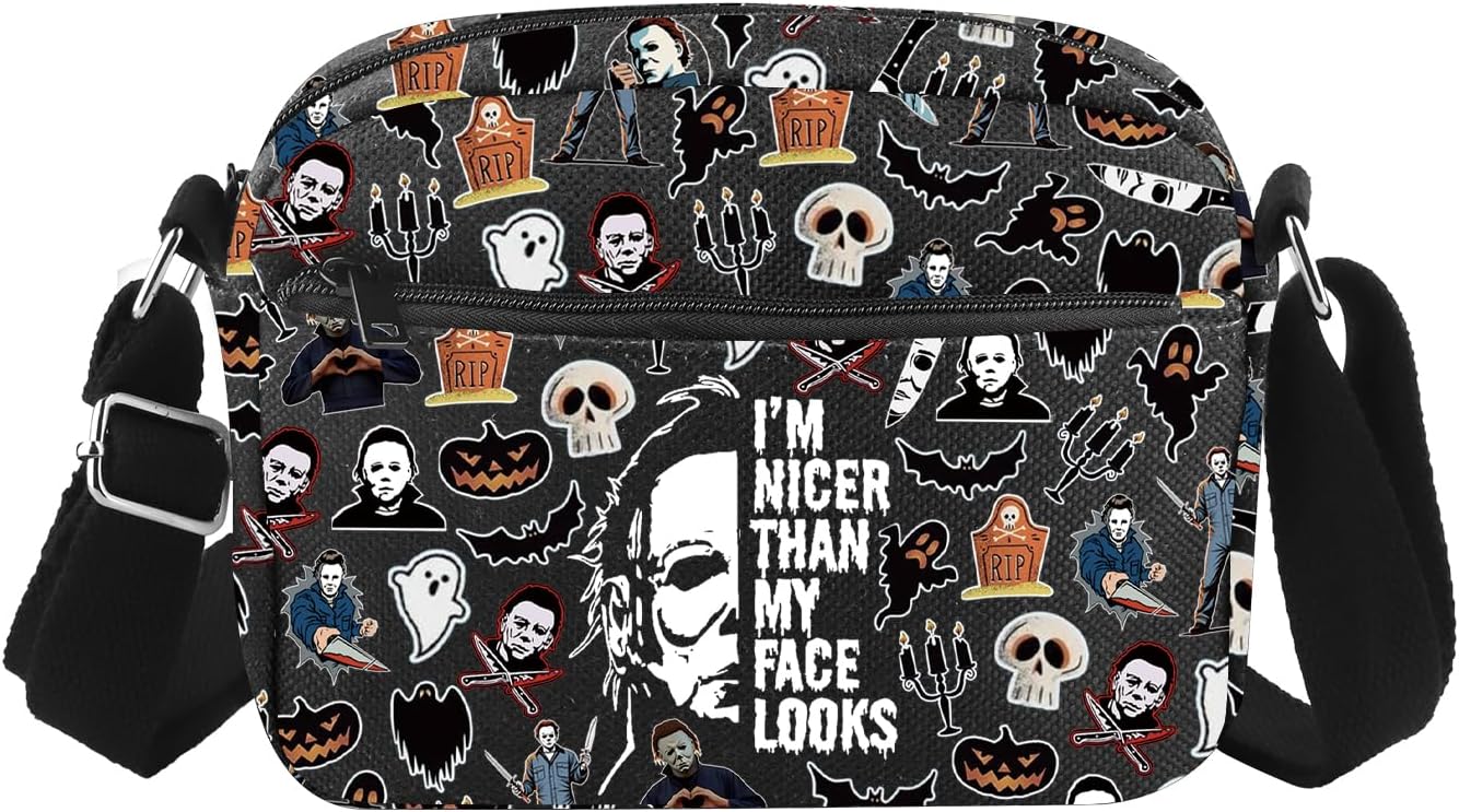 Scary Halloween Inspire Crossbody Bag Horror Movie Lover Gift Michael Scary Movie Merchandise Myers Killer Gift