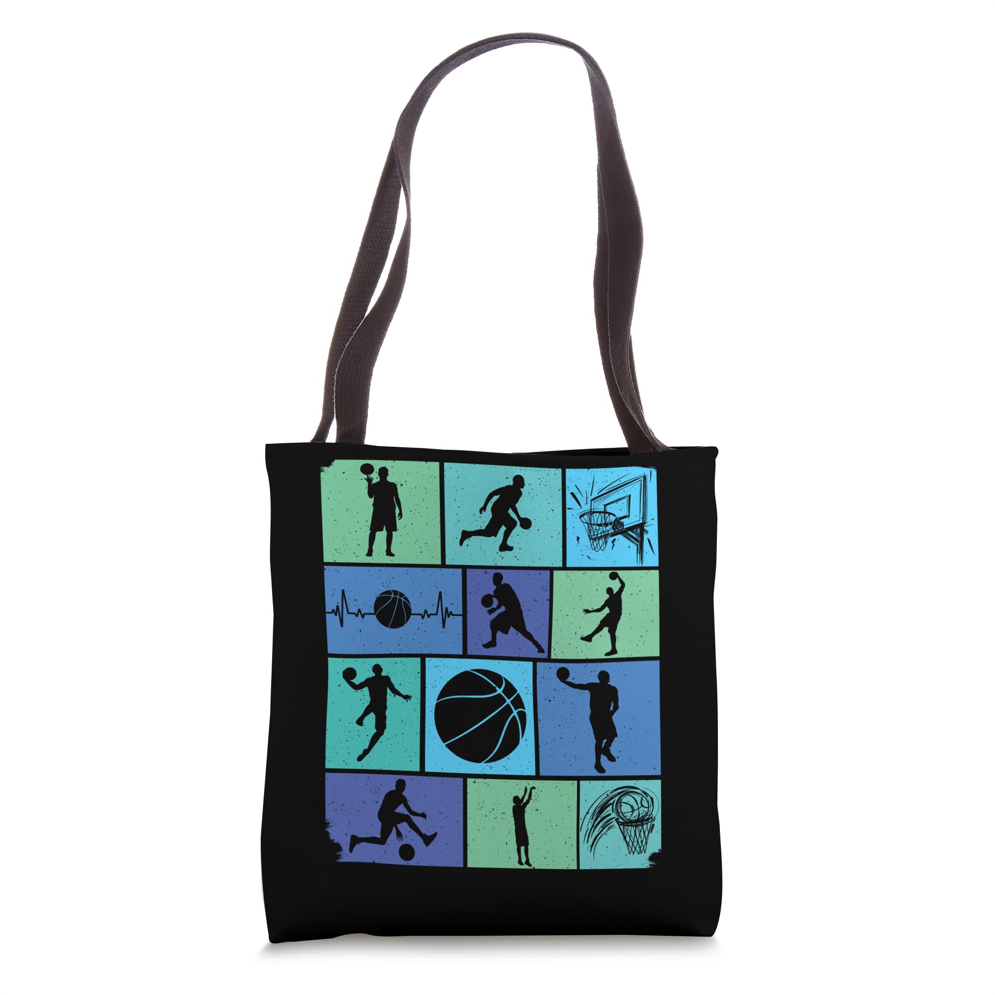 Basketball Player coach Fan Basket-ball child man Retro Tote Bag 16 inches