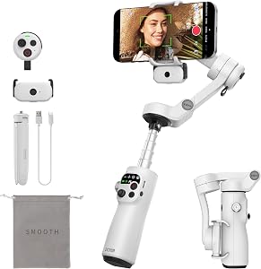 ZHIYUN Smooth Q5 Ultra Combo [Official] Gimbal Stabilizer for iPhone, Phone Gimbal with AI Tracker, Detachable Voice Remote Control, Fill Light, Tripod, Portable Foldable, 13.5H Long Battery