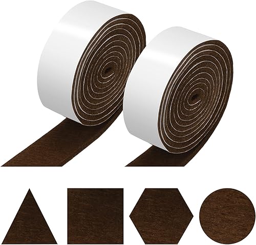 Vista 28 de Shappy Paquete de 2 tiras de fieltro con parte trasera adhesiva, rollo de cinta de fieltro, antideslizantes, autoadhesivas, para proteger suelos
