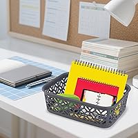 Vista 4 de ZEAYEA 9 Pack Small Plastic Storage Basket, Classroom Organizer Baskets for Shelves Desk Drawer, Pantry Woven Basket Bins for Bedroom Closet Office