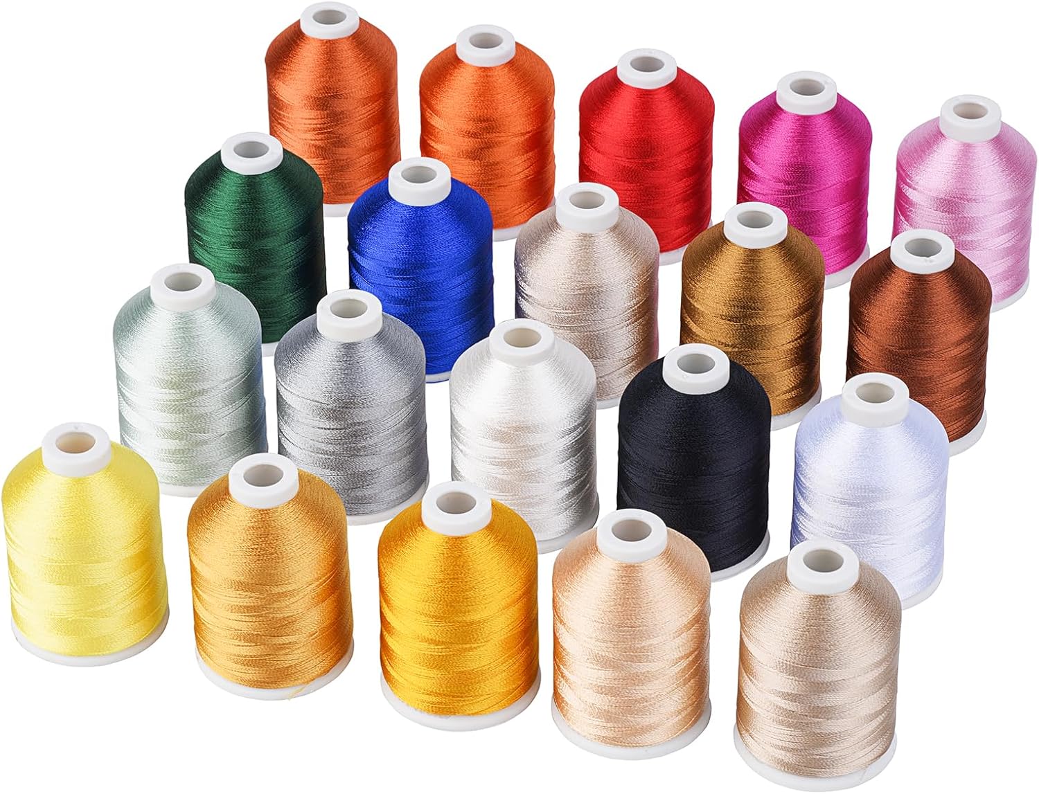 Ultra Soft - Rayon Embroidery Thread 1100 Yards(1000M), 40wt 100% Rayon Viscose for Home and Commerical Machines - 20 Madeira Colors