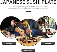 Vista 7 de Bandeja para servir sushi Platos de puente de gran capacidad para eventos de restaurante