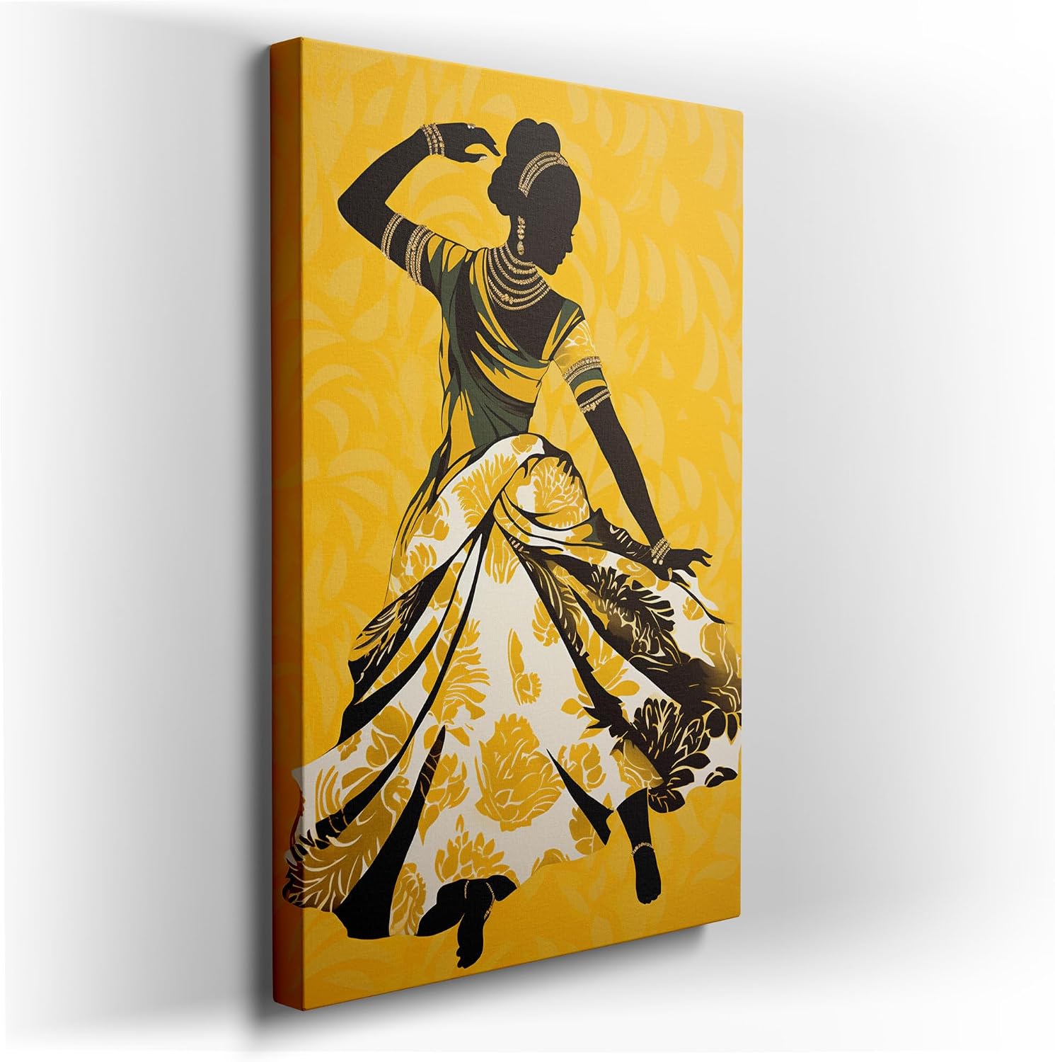 Canvas for Living room. Elegance in Motion: The Vibrant Tapestry of a Traditional Indian Dance, 27 x 18 inch Canvas Wall Art - Contemporary Masterpieces - Modern Home Decor - 69x46 cm (27x18 inch)