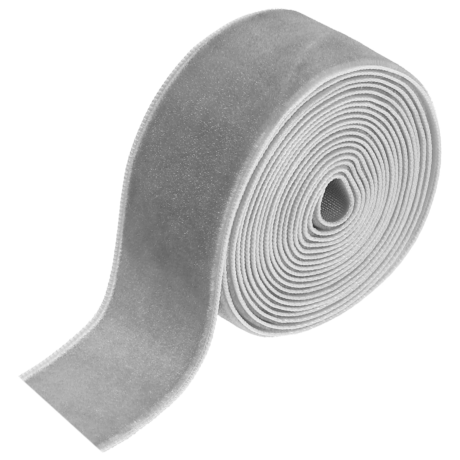 sourcing map Velvet Ribbon 2.5cm x 1.8m Single Face Spool Gray